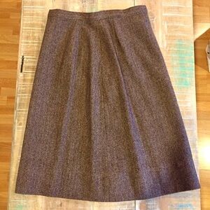 Vintage Pendleton Herringbone Wool Skirt brown
